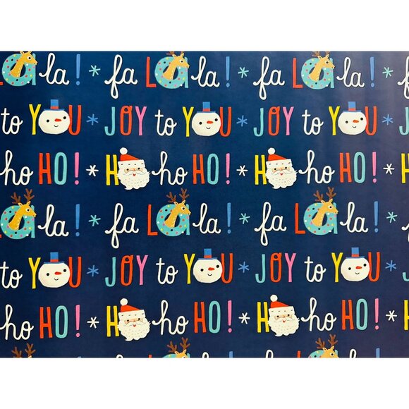 Hallmark Wrapping Paper Christmas Fa La La Ho Ho Ho Joy to You 45 sq ft Roll - Picture 1 of 2